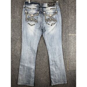 VTG Miss Me Women's Jeans Sz 29(30x32)Bootcut Bling Embellished JE1098BL Light